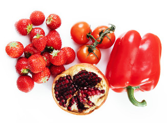 fruit and vegetable isolated on white background.