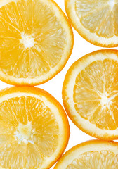 background with orange citrus fruit slices. Studio photography