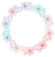 Beautiful round gradient frame. Raster clip art.