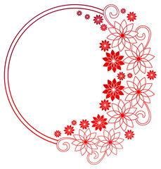 Beautiful round gradient frame. Raster clip art.