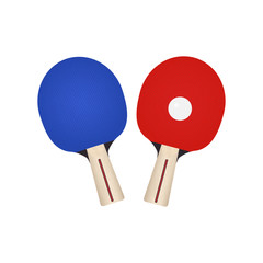 Two rackets for table tennis. Vector illustration on white background.