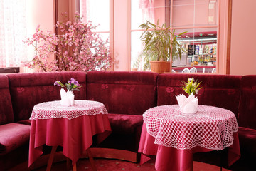 Interior of a cafe in a hotel