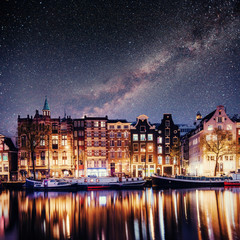 Beautiful in Amsterdam. Night illumination
