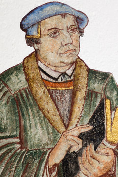 Fresco of the german reformer Martin Luther