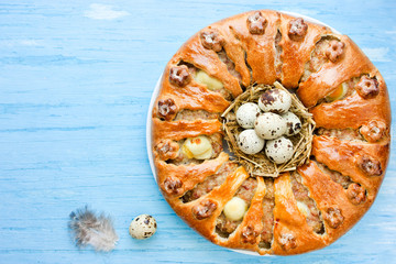 Meatloaf quail egg ring for Easter dinner