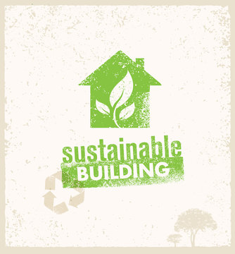 Eco Green Sustainable Living Creative Organic Vector Banner Concept On Rough Background