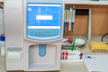 Close-up shot of electronic chemical analyzer