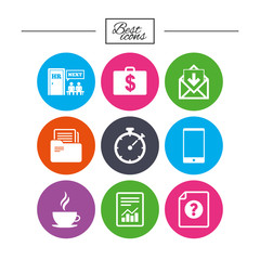Office, documents and business icons.