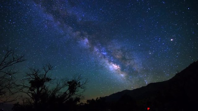 MoCo Pan Astro Time Lapse of Milky Way & Moon Rise over Sierra Nevada 