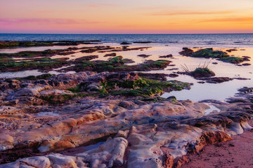 Fantastic view of the nature reserve Monte Cofano. Dramatic scen