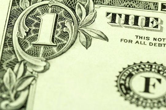 US one dollar bill close up macro, 1 usd banknote, united states money
