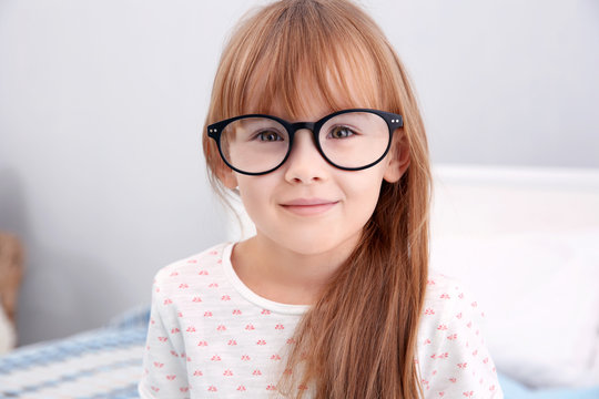 Cute Little Girl Wearing Glasses