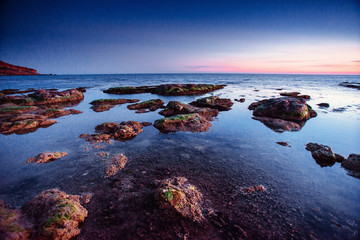 The night sky over the sea. Location cape San Vito