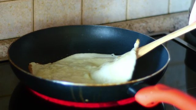 Baking Pancakes In A Frying Pan