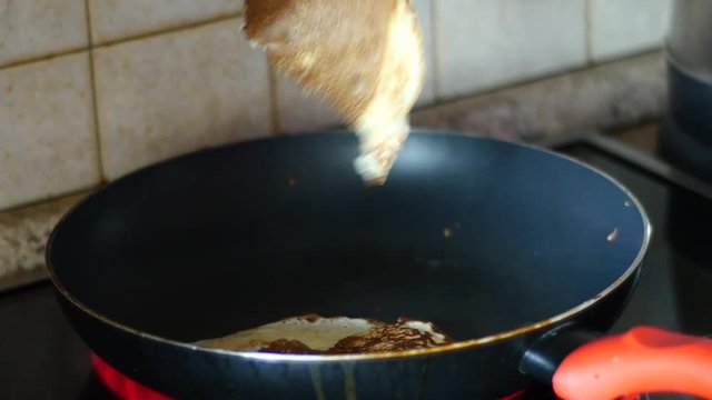 Baking Pancakes In A Frying Pan