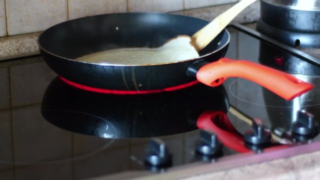 Baking Pancakes In A Frying Pan