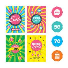 Sale speech bubble icon. Big sale shopping bag.