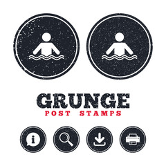 Swimming sign icon. Pool swim symbol.