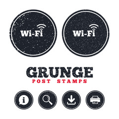 Free wifi sign. Wifi symbol. Wireless Network.