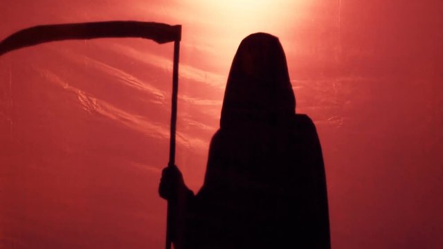Evil spirit moving away and disappearing, serial killer victim surviving attack