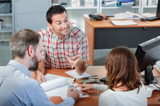 couple in meeting in office