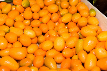 Dozens of oranges piled up in a heap, Novi Sad, Serbia