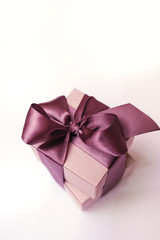 gift box of kraft paper with brown ribbon