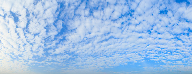 Altocumulus cloud fluffy on blue sky beautiful in nature.