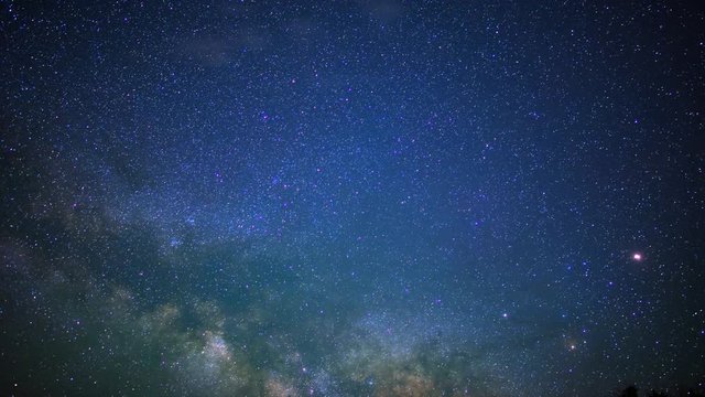 Astrophotography Time Lapse of Milky Way Galaxy Rising through Clouds 