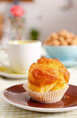 Tasty muffin and tea