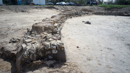 Roman excavation Mainz Gonsenheim, Rheinland-Palatinate, Germany - 01.04.2014