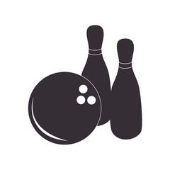 black silhouette bowling game icons vector illustration