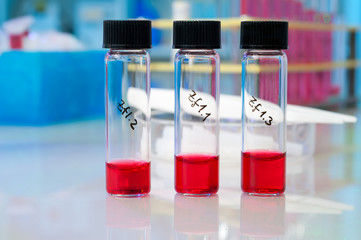 Plastic vials with medical or biological samples