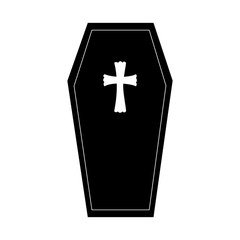 Obraz premium monochrome graphic halloween with coffin vector illustration