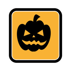 square frame of halloween with pumpkin vector illustration