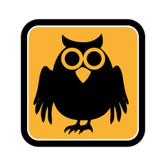 square frame of halloween with owl vector illustration