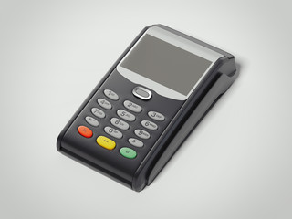POS portable credit card machine. 3d rendering