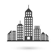 Black silhouette of the city in urban style. Vector illustration.