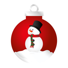 color silhouette of garland with snowman vector illustration