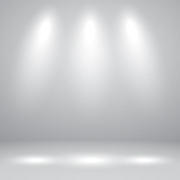 Vector of white grey empty studio room background with light, template mock up for display of content or product