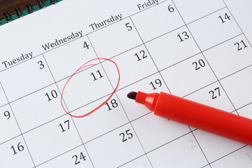 Job interview reminder on calendar