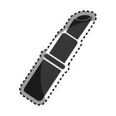 monochrome sticker with lipstick beauty products vector illustration