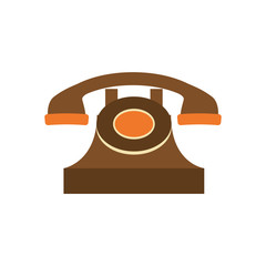 Vintage telephone device icon vector illustration graphic design