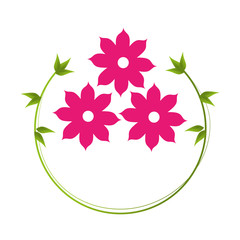 crown of leaves with flower design vector illustration