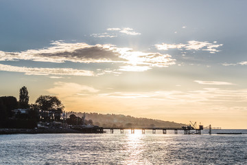 Sunset at Kitsilano Beach in Vancouver, BC, Canada