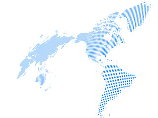 世界地図　点描　日本地図　グローバル - obrazy, fototapety, plakaty