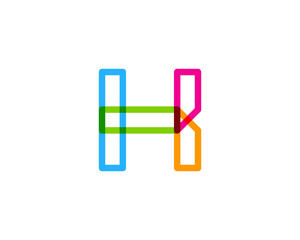 Letter K Colorful Overlay Line Vector Logo Design Element