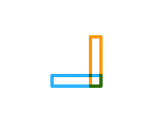 Letter J Colorful Overlay Line Vector Logo Design Element