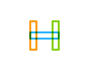 Letter H Colorful Overlay Line Vector Logo Design Element
