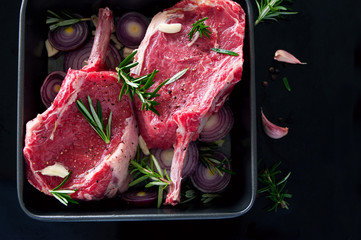 Raw meat still life